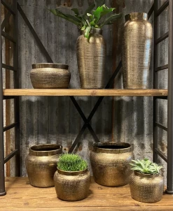 Bloempot Marrakesh - D24 X H21cm - Zilver Goud -Tuin Buitenwinkel bloempot marrakesh serie 3 1