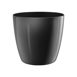 Bloempot Elho Brussels Diamond Rond 25cm - Metallic Zwart