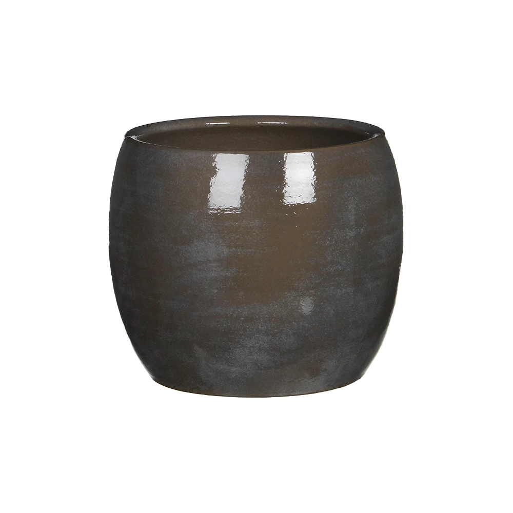 Bloempot Lester - D20 X H18cm - Donkergrijs 1 Bloempot Lester - D20 X H18cm - Donkergrijs