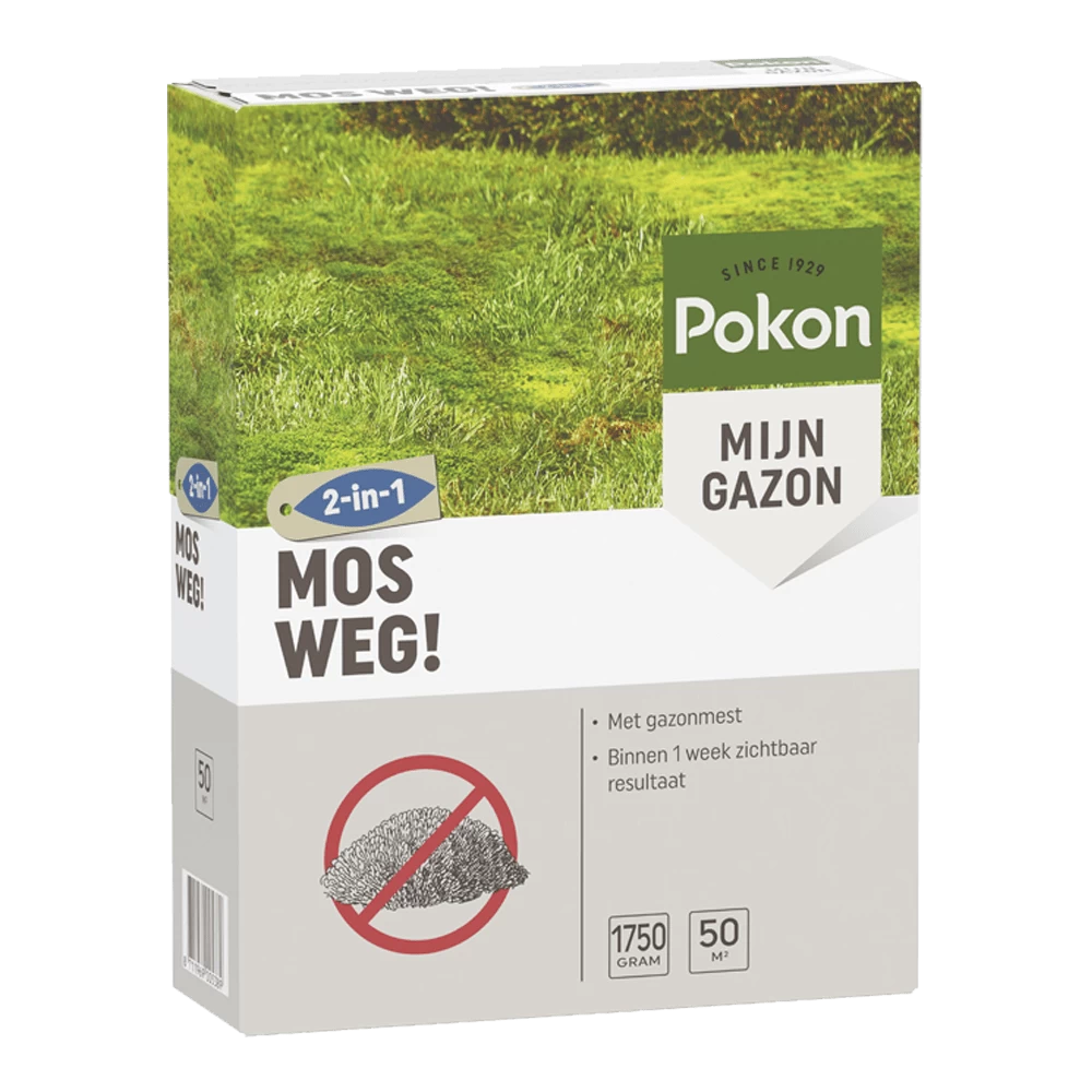 Pokon Mos Weg! 1,75kg Voor 50mu00b2 - Onkruid En Aanslag 1 Pokon Mos Weg! 1,75kg Voor 50mu00b2 - Onkruid En Aanslag
