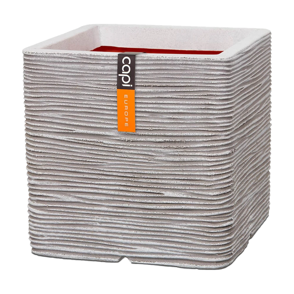 Capi Plantenbak Vierkant Nature Rib NL - L40 X B40 X H40cm - Ivoor 1 Capi Plantenbak Vierkant Nature Rib NL - L40 X B40 X H40cm - Ivoor